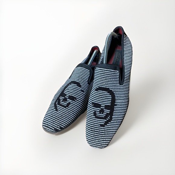 Signature Donald J Pliner Italian Beaded Skull Mens Luxury Loafers Shoes‎ US 10M